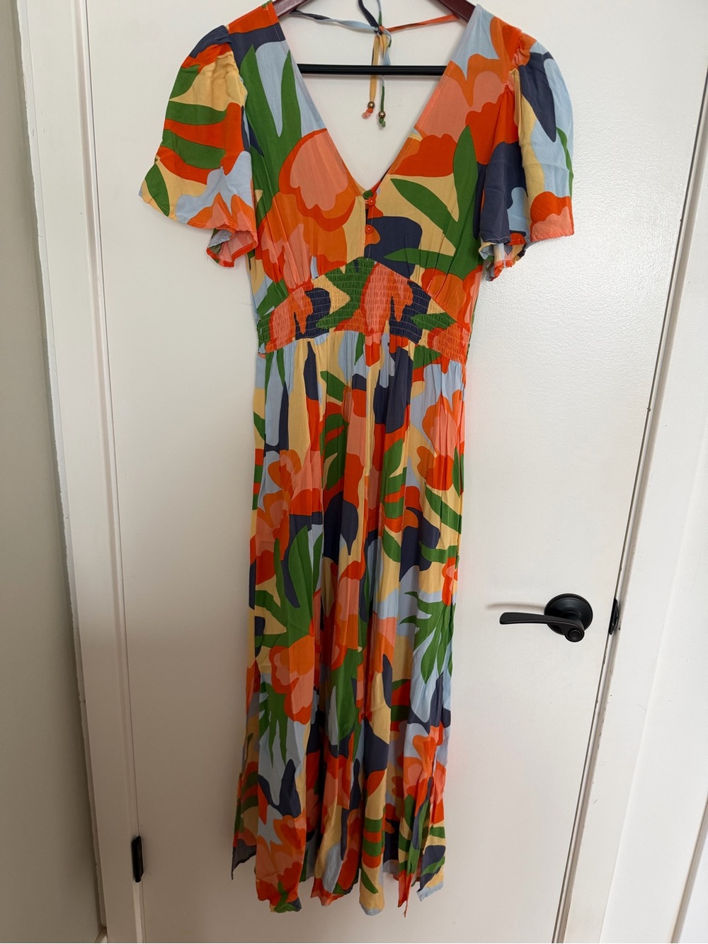 Abel the Label Vibrant Floral V-Neck Women’s dress - Picture 2 of 4